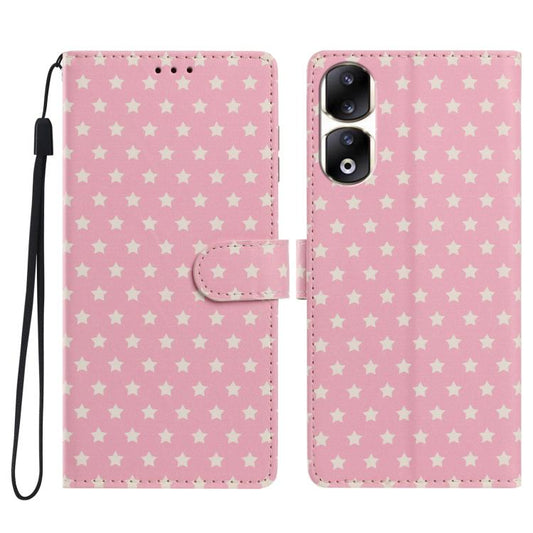 Star Pattern Magnetic Buckle Vegan Leather Phone Case with Wrist Strap, For Honor 90 Pro, For Honor 90, For Honor X7, For Honor X8 - ORIWHIZHonorHonor CasesMobile Accessories