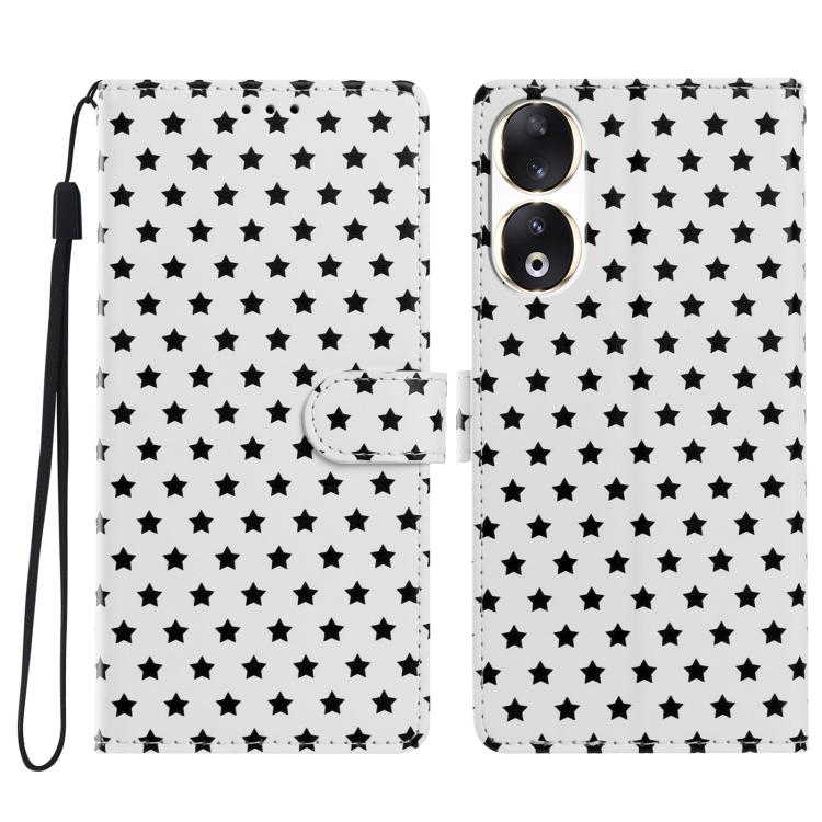 Star Pattern Magnetic Buckle Vegan Leather Phone Case with Wrist Strap, For Honor 90 Pro, For Honor 90, For Honor X7, For Honor X8 - ORIWHIZHonorHonor CasesMobile Accessories