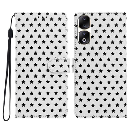 Star Pattern Magnetic Buckle Vegan Leather Phone Case with Wrist Strap, For Honor 90 Pro, For Honor 90, For Honor X7, For Honor X8 - ORIWHIZHonorHonor CasesMobile Accessories