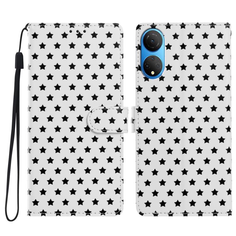 Star Pattern Magnetic Buckle Vegan Leather Phone Case with Wrist Strap, For Honor 90 Pro, For Honor 90, For Honor X7, For Honor X8 - ORIWHIZHonorHonor CasesMobile Accessories
