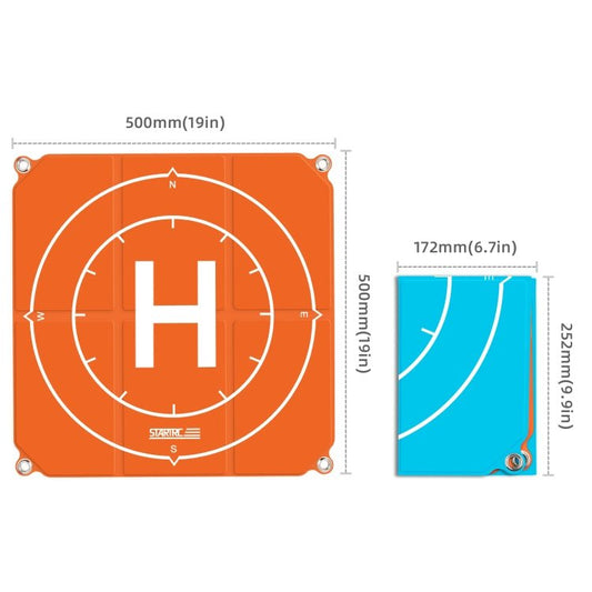 STARTRC 1109143 50cm Portable Drone Universal Foldable Square Parking Apron Landing Pad for DJI FPV / mini 2 / Air 2, 50cm - ORIWHIZDJI & Insta360 AccessoriesDJI FPV SeriesSTARTRC