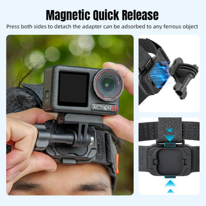 STARTRC Adjustable Head Strap Magnetic Eco - friendly Vlog POV Mount Belt for GoPro, Insta360, DJI Osmo Action and Other Action Cameras, Magnetic Vlog POV Mount Belt - ORIWHIZDJI & Insta360 AccessoriesHead BeltSTARTRC