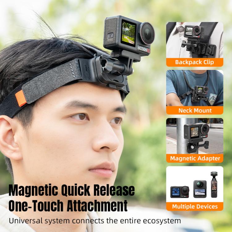 STARTRC Adjustable Head Strap Magnetic Eco - friendly Vlog POV Mount Belt for GoPro, Insta360, DJI Osmo Action and Other Action Cameras, Magnetic Vlog POV Mount Belt - ORIWHIZDJI & Insta360 AccessoriesHead BeltSTARTRC