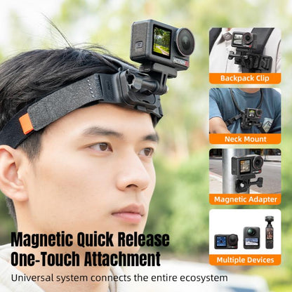 STARTRC Adjustable Head Strap Magnetic Eco - friendly Vlog POV Mount Belt for GoPro, Insta360, DJI Osmo Action and Other Action Cameras, Magnetic Vlog POV Mount Belt - ORIWHIZDJI & Insta360 AccessoriesHead BeltSTARTRC
