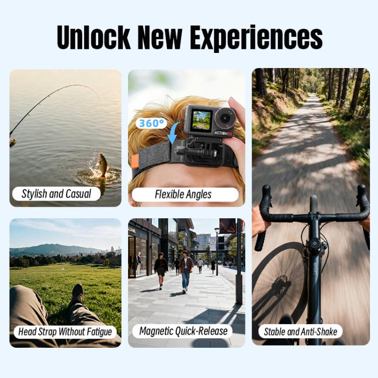 STARTRC Adjustable Head Strap Magnetic Eco - friendly Vlog POV Mount Belt for GoPro, Insta360, DJI Osmo Action and Other Action Cameras, Magnetic Vlog POV Mount Belt - ORIWHIZDJI & Insta360 AccessoriesHead BeltSTARTRC