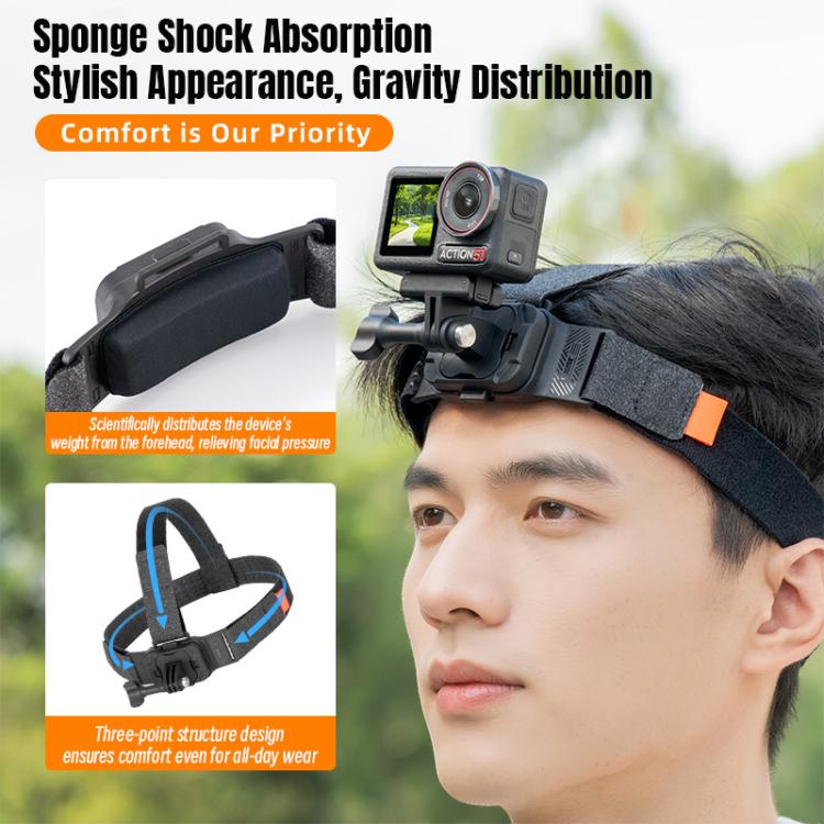 STARTRC Adjustable Head Strap Magnetic Eco - friendly Vlog POV Mount Belt for GoPro, Insta360, DJI Osmo Action and Other Action Cameras, Magnetic Vlog POV Mount Belt - ORIWHIZDJI & Insta360 AccessoriesHead BeltSTARTRC