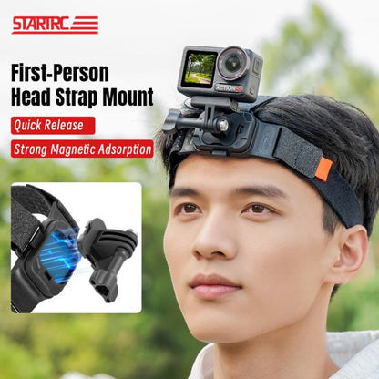 STARTRC Adjustable Head Strap Magnetic Eco - friendly Vlog POV Mount Belt for GoPro, Insta360, DJI Osmo Action and Other Action Cameras, Magnetic Vlog POV Mount Belt - ORIWHIZDJI & Insta360 AccessoriesHead BeltSTARTRC