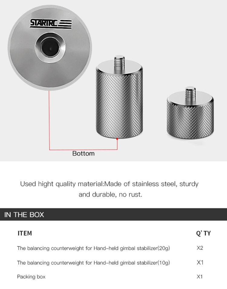 STARTRC Adjustment Balancing Weight Anti - Shake 50g Counterweight for DJI OM4 / OSMO Mobile 3 Gimbal Stabilizer - ORIWHIZDJI & Insta360 AccessoriesOsmo Mobile SeriesSTARTRC