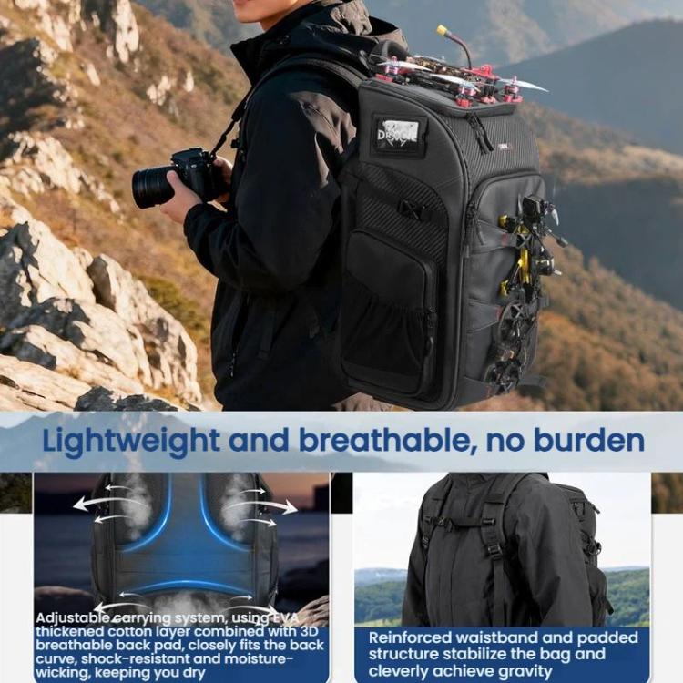STARTRC BP2 FPV Drone Carry Backpack Outdoor Large Capacity Waterproof Durable Storage Bag - ORIWHIZCase & BagsDJI & Insta360 AccessoriesDJI FPV Series