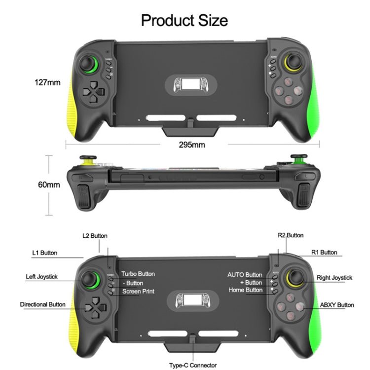 STK - 7037 For Switch Game Controller with 6 - axis Somatosensory Burst Function, STK - 7037 (Yellow Green), STK - 7037 (Blue Red) - ORIWHIZGame AccessoriesGamepadsNintendo Accessories