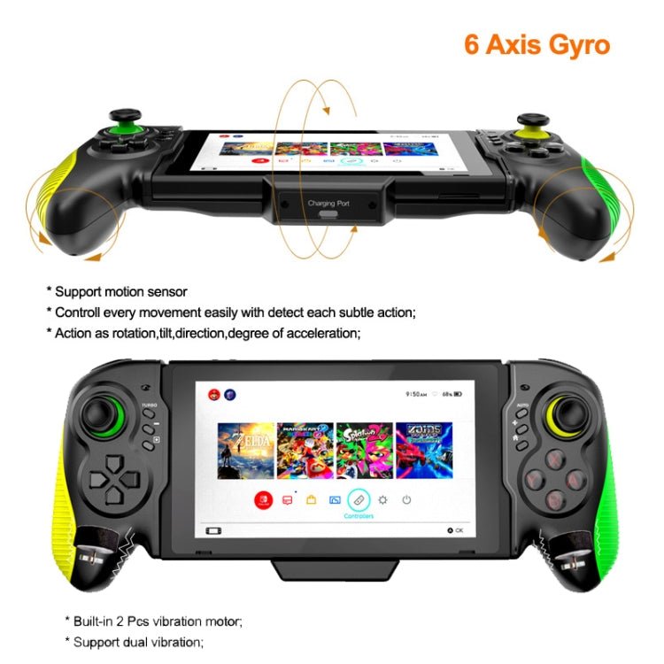 STK - 7037 For Switch Game Controller with 6 - axis Somatosensory Burst Function, STK - 7037 (Yellow Green), STK - 7037 (Blue Red) - ORIWHIZGame AccessoriesGamepadsNintendo Accessories