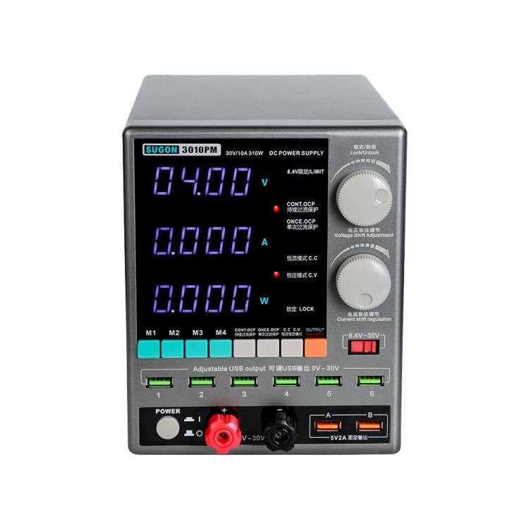 SUGON 3010PM 150W 30V 10A 4 Digital Display Cell Phone Repair Power Meter, EU Plug, US Plug - ORIWHIZ