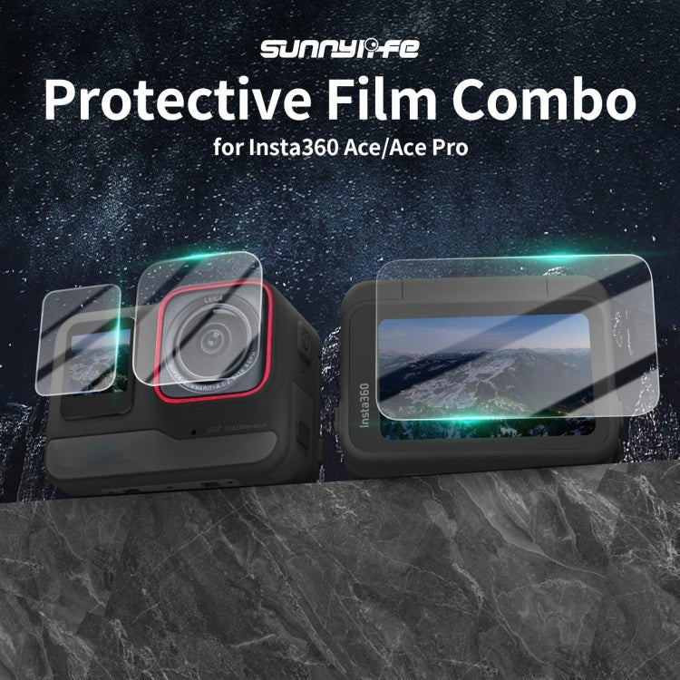 Sunnylife 3 in 1 Rear & Front Screen Lens Explosion proof Film, For Insta360 Ace Pro, For Insta360 Ace - ORIWHIZDJI & Insta360 AccessoriesInsta360 Ace SeriesProtection & Cases