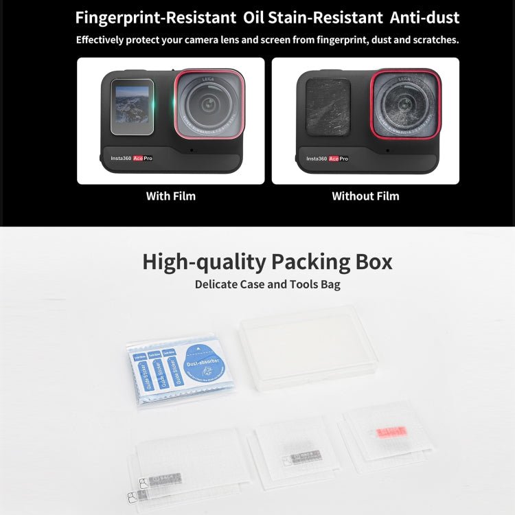 Sunnylife 3 in 1 Rear & Front Screen Lens Explosion proof Film, For Insta360 Ace Pro, For Insta360 Ace - ORIWHIZDJI & Insta360 AccessoriesInsta360 Ace SeriesProtection & Cases