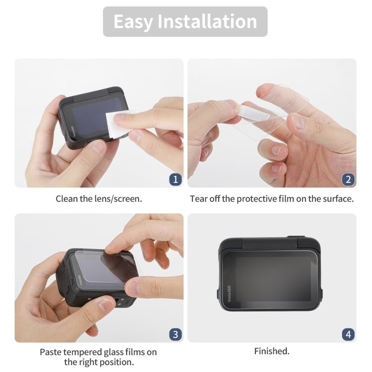 Sunnylife 3 in 1 Rear & Front Screen Lens Explosion proof Film, For Insta360 Ace Pro, For Insta360 Ace - ORIWHIZDJI & Insta360 AccessoriesInsta360 Ace SeriesProtection & Cases