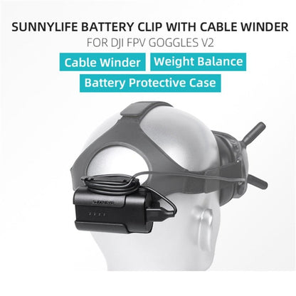 Sunnylife Battery Clip Holder Cable Management Winder Protective Case for DJI FPV Goggles V2, Sunnylife Battery Bracket - ORIWHIZDJI & Insta360 AccessoriesDJI FPV SeriesMount & Holder