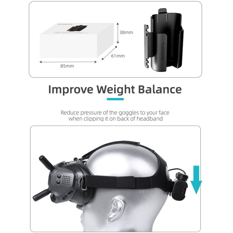 Sunnylife Battery Clip Holder Cable Management Winder Protective Case for DJI FPV Goggles V2, Sunnylife Battery Bracket - ORIWHIZDJI & Insta360 AccessoriesDJI FPV SeriesMount & Holder