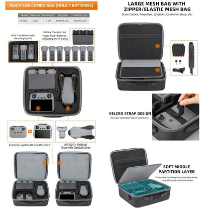 Sunnylife Carrying Case Bag, B657 For DJI RC 2 / 1 Control Bag, A3 - B658 Drone Body Bag, A3 - B659 Simplified Bag, A3 - B660 Batteries Bag - ORIWHIZDJI & Insta360 AccessoriesDJI Controller AccessoriesSunnylife