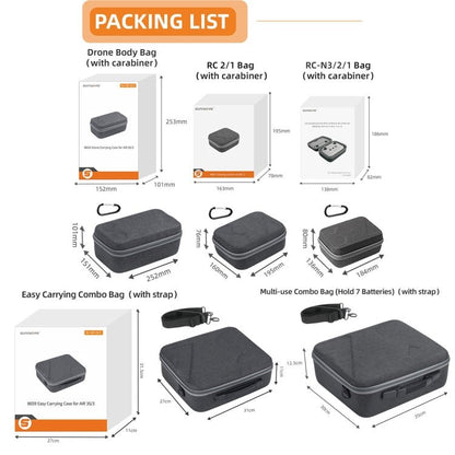 Sunnylife Carrying Case Bag, B657 For DJI RC 2 / 1 Control Bag, A3 - B658 Drone Body Bag, A3 - B659 Simplified Bag, A3 - B660 Batteries Bag - ORIWHIZDJI & Insta360 AccessoriesDJI Controller AccessoriesSunnylife