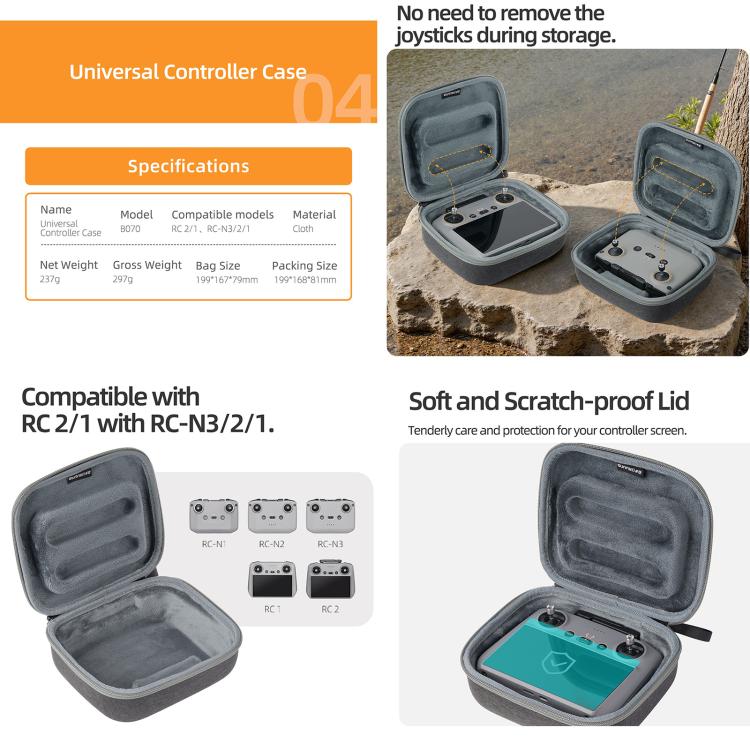 Sunnylife Carrying Hard Travel Storage Bag, For DJI Lito 1 / X1 / Mini 5 Pro Body Bag, For DJI Lito 1 / X1 / Mini 5 Pro Easy Combo Bag, For DJI Lito 1 / X1 / Mini 5 Pro Battery Combo Bag, For DJI RC 2/1 / RC - N3/2/1 Controller Bag - ORIWHIZCarry Cases & BagsDJI & Insta360 AccessoriesDJI Mini Series