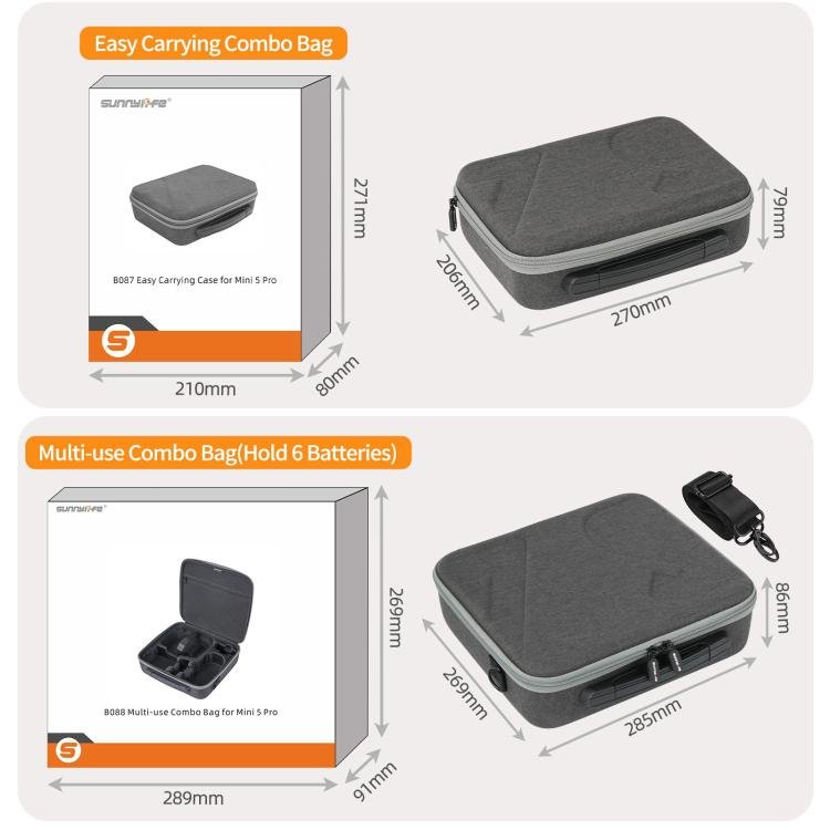 Sunnylife Carrying Hard Travel Storage Bag, For DJI Lito 1 / X1 / Mini 5 Pro Body Bag, For DJI Lito 1 / X1 / Mini 5 Pro Easy Combo Bag, For DJI Lito 1 / X1 / Mini 5 Pro Battery Combo Bag, For DJI RC 2/1 / RC - N3/2/1 Controller Bag - ORIWHIZCarry Cases & BagsDJI & Insta360 AccessoriesDJI Mini Series