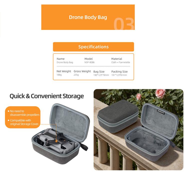 Sunnylife Carrying Hard Travel Storage Bag, For DJI Lito 1 / X1 / Mini 5 Pro Body Bag, For DJI Lito 1 / X1 / Mini 5 Pro Easy Combo Bag, For DJI Lito 1 / X1 / Mini 5 Pro Battery Combo Bag, For DJI RC 2/1 / RC - N3/2/1 Controller Bag - ORIWHIZCarry Cases & BagsDJI & Insta360 AccessoriesDJI Mini Series