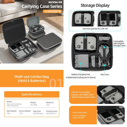 Sunnylife Carrying Hard Travel Storage Bag, For DJI Lito 1 / X1 / Mini 5 Pro Body Bag, For DJI Lito 1 / X1 / Mini 5 Pro Easy Combo Bag, For DJI Lito 1 / X1 / Mini 5 Pro Battery Combo Bag, For DJI RC 2/1 / RC - N3/2/1 Controller Bag - ORIWHIZCarry Cases & BagsDJI & Insta360 AccessoriesDJI Mini Series