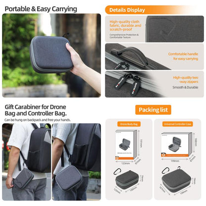 Sunnylife Carrying Hard Travel Storage Bag, For DJI Lito 1 / X1 / Mini 5 Pro Body Bag, For DJI Lito 1 / X1 / Mini 5 Pro Easy Combo Bag, For DJI Lito 1 / X1 / Mini 5 Pro Battery Combo Bag, For DJI RC 2/1 / RC - N3/2/1 Controller Bag - ORIWHIZCarry Cases & BagsDJI & Insta360 AccessoriesDJI Mini Series