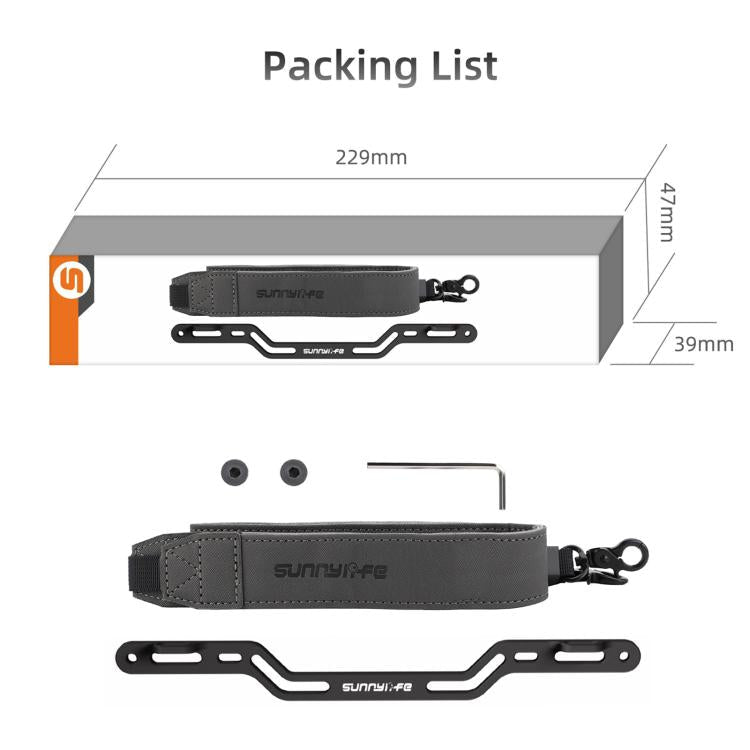 Sunnylife Controller Hanger Bracket with PU Leather Strap Shoulder Belt, For DJI RC Plus 2 / 1 - ORIWHIZDJI & Insta360 AccessoriesDJI Controller AccessoriesSunnylife