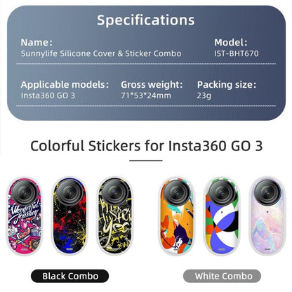 Sunnylife Cooling Silicone Case Stickers Skin Wrap Lens Cover with Neck Strap, For Insta360 GO 3 - ORIWHIZDJI & Insta360 AccessoriesInsta360 GO SeriesProtection & Cases