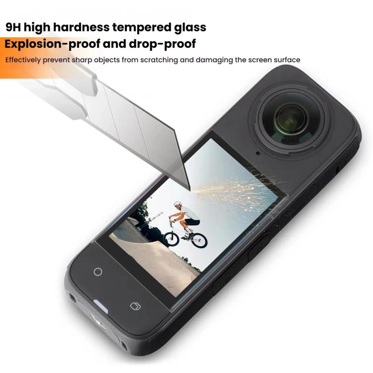 Sunnylife Curved Tempered Film HD Anti - Explosion Anti - Drop Scratch Protective Film, For Insta360 X5 / X4, For Insta360 X5 / X4 2sets - ORIWHIZDJI & Insta360 AccessoriesInsta360 X SeriesProtection & Cases