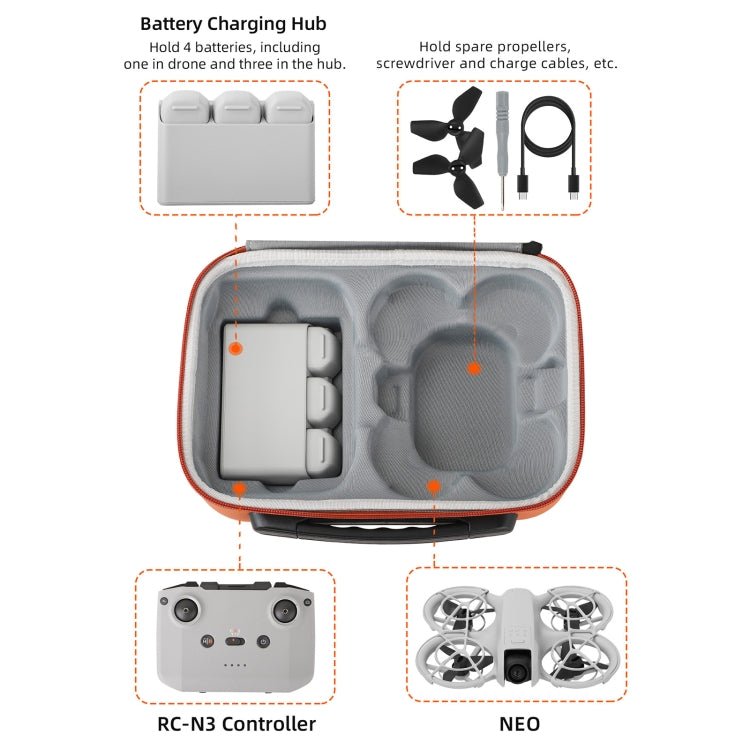 Sunnylife Drone Batteries Kit Storage Case Box Suitcase, For DJI Neo - ORIWHIZCases & BagsDJI & Insta360 AccessoriesDJI Neo Accessories