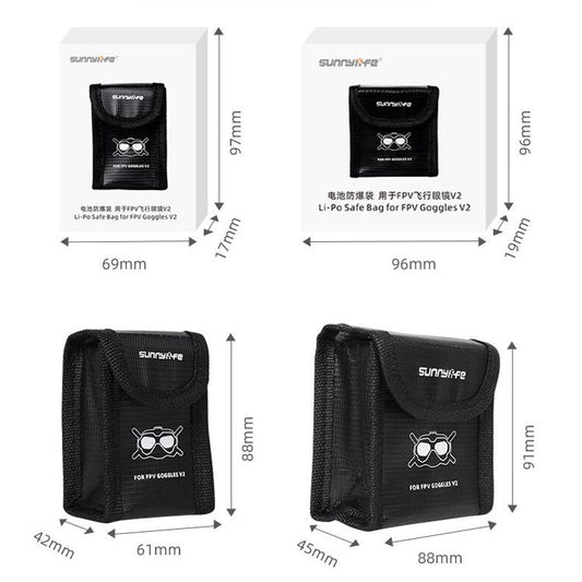 حقيبة Sunnylife FV - DC261 المقاومة للانفجار، لبطارية نظارات DJI FPV، لبطاريتين لنظارات DJI FPV، لبطارية طائرة DJI FPV بدون طيار، لبطاريتين لطائرة DJI FPV بدون طيار، لثلاث بطاريات لطائرة DJI FPV بدون طيار - ORIWHIZCase & BagsDJI & Insta360 AccessoriesDJI FPV Series