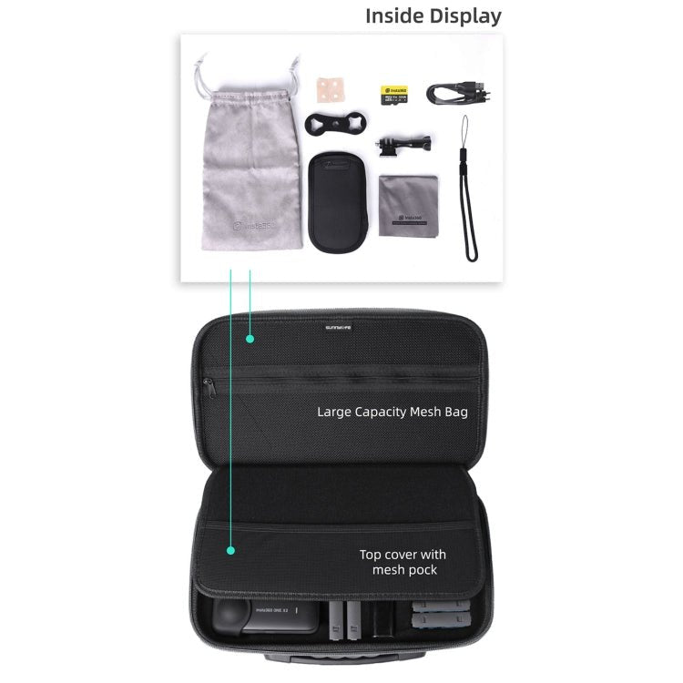 Sunnylife IST - B193 Storage Bag Case Handbag for Insta360 ONE X2 / X, For Insta360 ONE X2 / X - ORIWHIZDJI & Insta360 AccessoriesInsta360 X SeriesProtection & Cases