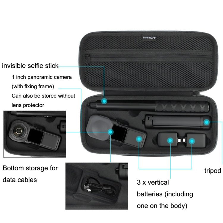 Sunnylife IST - B461 For DJI Insta360 One RS 1 - inch Panoramic Camera Storage, For DJI Insta360 One RS Single Machine Bag, For DJI Insta360 One RS Set Bag - ORIWHIZDJI & Insta360 AccessoriesOther Insta360 AccessoriesSunnylife