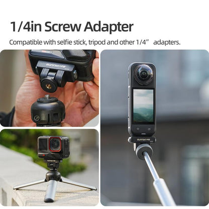 Sunnylife Magnetic Quick Release Adapter Mount 1/4 180 Tilt Adjustable Selfie Stick Adapter Stand for Insta360 X4 Air / X5 / Ace Pro 2 / 1 / Ace, AD136 For Insta360 X4 Air / X5 - ORIWHIZDJI & Insta360 AccessoriesInsta360 X SeriesMounts