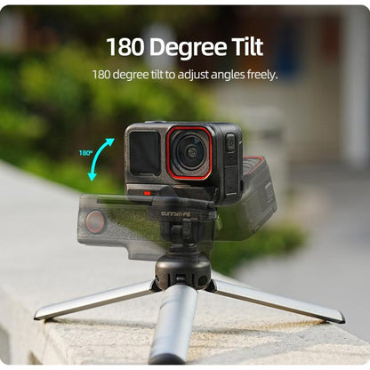 Sunnylife Magnetic Quick Release Adapter Mount 1/4 180 Tilt Adjustable Selfie Stick Adapter Stand for Insta360 X4 Air / X5 / Ace Pro 2 / 1 / Ace, AD136 For Insta360 X4 Air / X5 - ORIWHIZDJI & Insta360 AccessoriesInsta360 X SeriesMounts