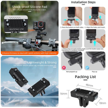 Sunnylife Magnetic Quick Release Adapter Mount Action Camera Foldable Cam Stand For Insta360 X5 / Ace / Ace Pro 2 / 1 - ORIWHIZDJI & Insta360 AccessoriesInsta360 X SeriesMounts