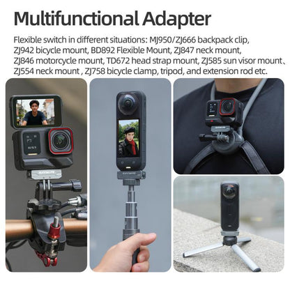 Sunnylife Metal Magnetic Quick Release Adapter Mount Action Camera Foldable Cam Stand 1/4 Adapter for Insta360 X5 / Ace / Ace Pro 2 / 1, AD020 For Insta360 X5 / Ace / Ace Pro 2 / 1 - ORIWHIZDJI & Insta360 AccessoriesDJI Neo AccessoriesMount & Holder