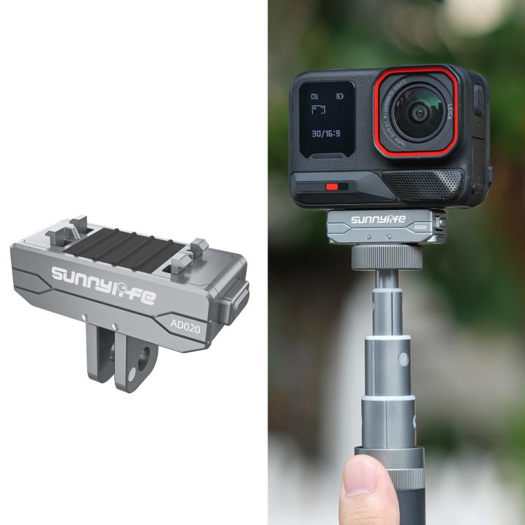 Sunnylife Metal Magnetic Quick Release Adapter Mount Action Camera Foldable Cam Stand 1/4 Adapter for Insta360 X5 / Ace / Ace Pro 2 / 1, AD020 For Insta360 X5 / Ace / Ace Pro 2 / 1 - ORIWHIZDJI & Insta360 AccessoriesDJI Neo AccessoriesMount & Holder