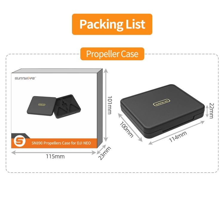 Sunnylife NEO Propellers Case Storage Mini Travel Case Box, For DJI Neo - ORIWHIZCases & BagsDJI & Insta360 AccessoriesDJI Neo Accessories
