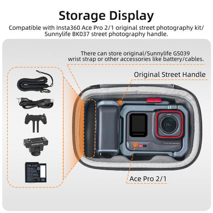 Sunnylife Portable Carrying Case Mini Handbag Storage Bag for Insta360 Ace Pro 2 / 1 Street Photography Kit, For Insta360 Ace Pro 2 / 1 Street Photography Kit - ORIWHIZDJI & Insta360 AccessoriesInsta360 Ace SeriesProtection & Cases