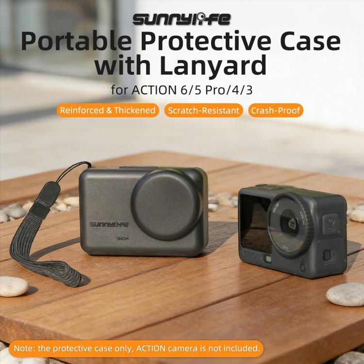 Sunnylife Portable Protective Cover Shock - proof Dust - proof Storage Box with Lanyard for DJI Osmo Action 6 / 5 Pro / 4 / 3, For DJI Osmo Action 6 / 5 Pro / 4 / 3 - ORIWHIZCase & BagsDJI & Insta360 AccessoriesOsmo Action Series