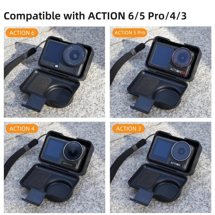 Sunnylife Portable Protective Cover Shock - proof Dust - proof Storage Box with Lanyard for DJI Osmo Action 6 / 5 Pro / 4 / 3, For DJI Osmo Action 6 / 5 Pro / 4 / 3 - ORIWHIZCase & BagsDJI & Insta360 AccessoriesOsmo Action Series