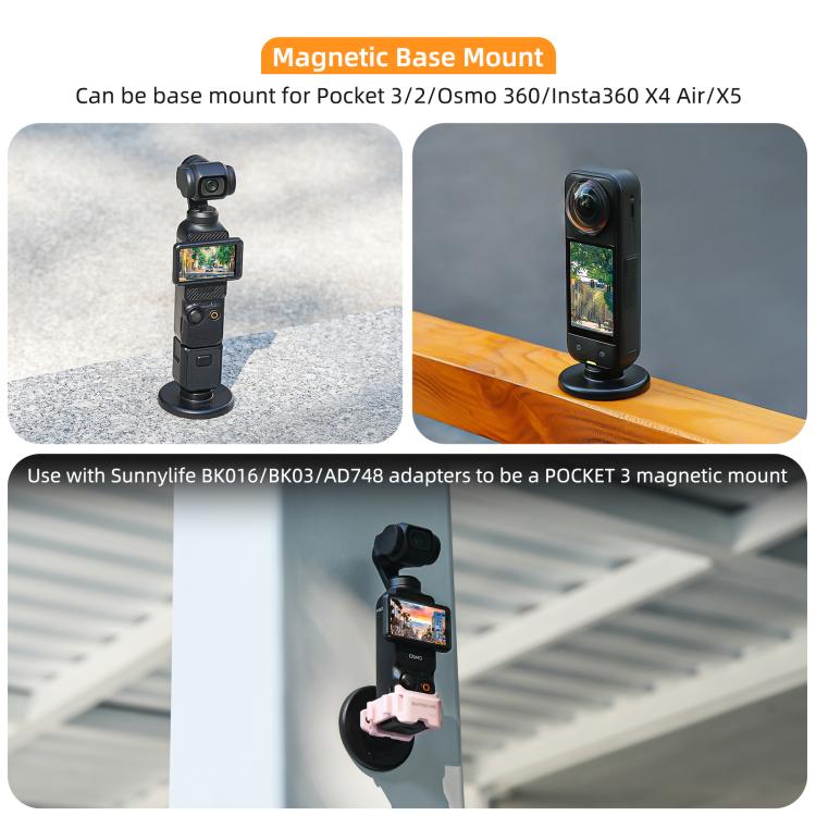 Sunnylife Quick - Release Magnetic Base Mount 1/4 180 Tilt Adjustable Tabletop Base Bracket For Insta360 X4 Air / X5 / Ace / Ace Pro 2 / 1, DZ - 142 For Insta360 X4 Air / X5 - ORIWHIZDJI & Insta360 AccessoriesInsta360 X SeriesMounts