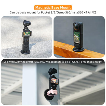 Sunnylife Quick - Release Magnetic Base Mount 1/4 180 Tilt Adjustable Tabletop Base Bracket For Insta360 X4 Air / X5 / Ace / Ace Pro 2 / 1, DZ - 142 For Insta360 X4 Air / X5 - ORIWHIZDJI & Insta360 AccessoriesInsta360 X SeriesMounts