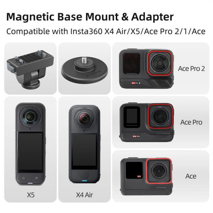 Sunnylife Quick - Release Magnetic Base Mount 1/4 180 Tilt Adjustable Tabletop Base Bracket For Insta360 X4 Air / X5 / Ace / Ace Pro 2 / 1, DZ - 142 For Insta360 X4 Air / X5 - ORIWHIZDJI & Insta360 AccessoriesInsta360 X SeriesMounts