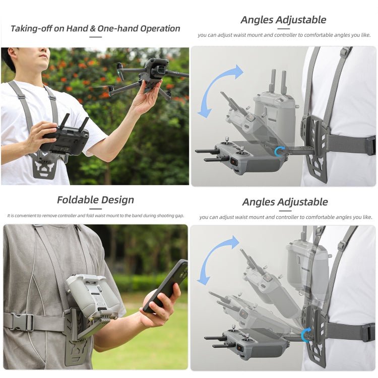 Sunnylife Remote Control Waist Support Bracket Chest Strap, For DJI RC 2 / 1, For DJI RC Pro - ORIWHIZDJI & Insta360 AccessoriesDJI Controller AccessoriesSunnylife