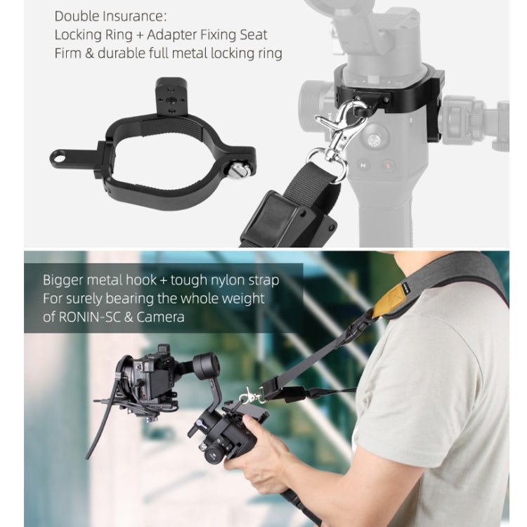 Sunnylife RO - Q9228 Handheld Gimbal Special Lanyard Shoulder Strap + Fixed Ring Hang Buckle for DJI RONIN - SC, For DJI RONIN - SC - ORIWHIZDJI & Insta360 AccessoriesDJI Ronin SeriesSunnylife