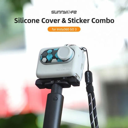 Sunnylife Silicone Case Stickers Skin Wrap Lens Cover with Neck Strap, For Insta360 GO 3 - ORIWHIZDJI & Insta360 AccessoriesInsta360 GO SeriesProtection & Cases